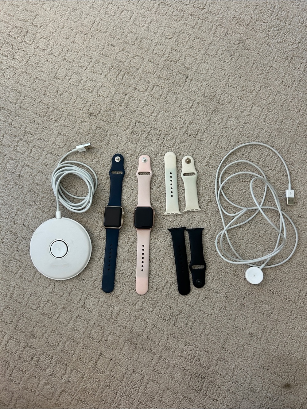 Apple Watch Bundle with Navy, Pink, Cream & Black Silicone Bands